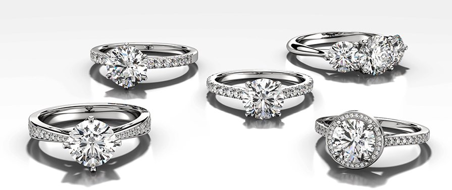 Lab grown diamond rings