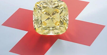 Yellow diamond red cross
